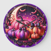 魅惑的なハロウィンお洒落と不気味 ラージ壁時計 (正面)