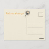 魅惑的なハロウィーンの魔女挨拶 ポストカード (裏面)