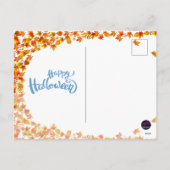 魅惑的なハロウィーンウィッチガール&パンプキンキャット シーズンポストカード (裏面)