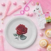 魅惑的なバラ ペーパープレート (パーティー)
