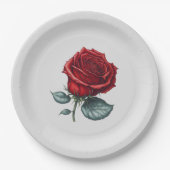 魅惑的なバラ ペーパープレート (正面)