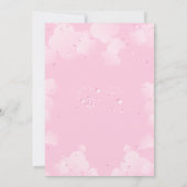 魅惑的なピンクの小さな妖精の雲の誕生日 招待状 (裏面)