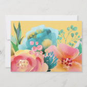 魅惑的なピンクの文字のベビーガールシャワー 招待状 (裏面)