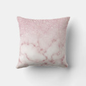 魅惑的なピンクの白いグリッター大理石グラデーシグラデーションョン クッション (裏面)