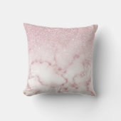 魅惑的なピンクの白いグリッター大理石グラデーシグラデーションョン クッション (正面)