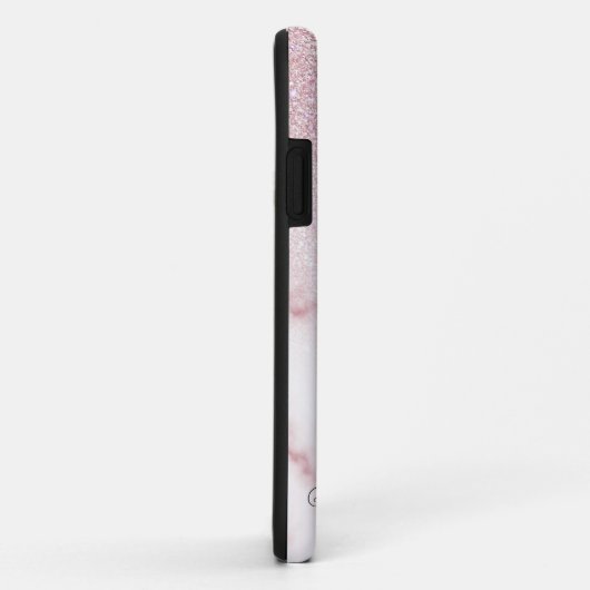 魅惑的なピンクの白いグリッター大理石グラデーシグラデーションョン Case-Mate iPhoneケース (裏面/右)