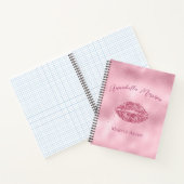 魅惑的なピンクグリッター唇 ノートブック (内部)