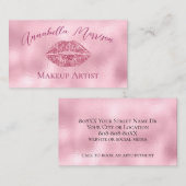 魅惑的なピンクグリッター唇 名刺 (正面/裏面)