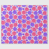 魅惑的なフローラハートピンクとブルー ラッピングペーパー (フラット)