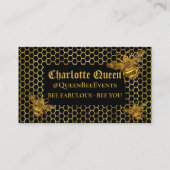 魅惑的なブラック金ゴールドクイーンビーイベントインフルエンサー 名刺 (裏面)
