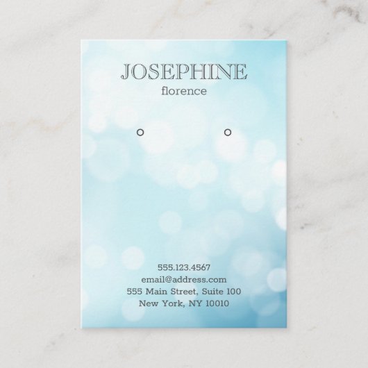 魅惑的なブルー《写真》ぼけ味ジュエリーイヤリングディスプレイ 名刺 (正面)