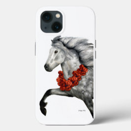 魅惑的なホリデー アイスランドの馬 iPhone 13ケース
