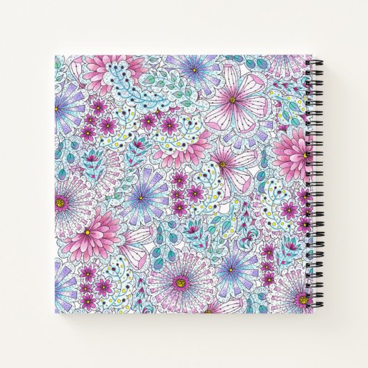 魅惑的なボヘミアン牧草地の花ベビーシャワー ノートブック (裏面)