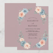魅惑的なマーブルの自然な結婚式 招待状 (正面/裏面)