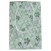 魅惑的なミントガーデンダイヤモンドブーケ ミディアムペーパーバッグ (正面)