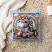 魅惑的なモザイクユニコーン クッション (ブランケット)