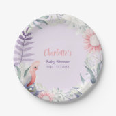 魅惑的なラベンダーフローラベビーシャワー ペーパープレート (正面)