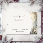 魅惑的なロマンチックなウィンターガーデン結婚フローラ 出欠カード