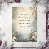 魅惑的なロマンチックなウィンターガーデン結婚フローラ 招待状