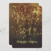 魅惑的なロマンチックな森の光は素朴結婚な 招待状 (正面/裏面)