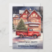魅惑的なヴィンテージクリスマスシーンホリデーパーティー 招待状 (正面)