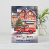 魅惑的なヴィンテージクリスマスシーンホリデーパーティー 招待状 (スタンド正面)