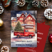 魅惑的なヴィンテージクリスマスシーンホリデーパーティー 招待状