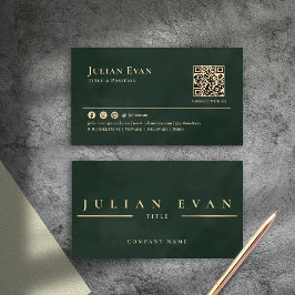 魅惑的な光沢のあるヴィンテージエメラルドグリーン&金ゴールド 名刺