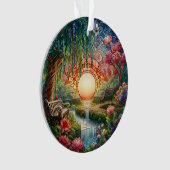 魅惑的な公園ステンドグラスのモザイク オーナメント (正面)