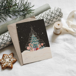 魅惑的な冬のガラス張りフェスティバル カード