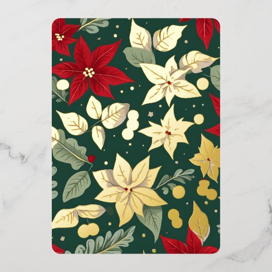 魅惑的な冬のガーデンフォトフォイルホリデーカード 箔招待状 (正面)