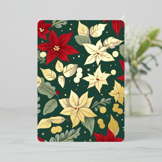 魅惑的な冬のガーデンフォトフォイルホリデーカード 箔招待状 (立ち正面)