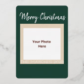 魅惑的な冬のガーデンフォトフォイルホリデーカード 箔招待状 (裏面)