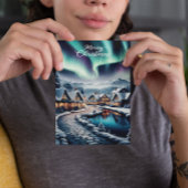 魅惑的な冬のワンダーランドのクリスマスカード ポストカード