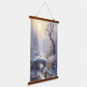 魅惑的な冬のワンダーランドの風景芸術 吊り下げ型タペストリー (傾斜あり)