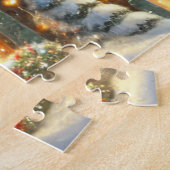 魅惑的な冬の村のクリスマスの妖精 ジグソーパズル (側面)