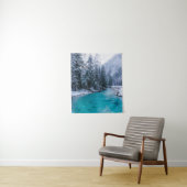 魅惑的な冬の森の魔法の川 タペストリー (インサイチュ)