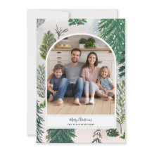 魅惑的な冬の森クリスマスフォトカード