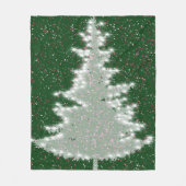魅惑的な冬の輝くクリスマスツリー フリースブランケット (正面)
