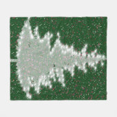 魅惑的な冬の輝くクリスマスツリー フリースブランケット (正面(横))