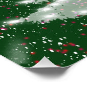 魅惑的な冬の輝くクリスマスツリー ポスター (コーナー)