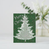 魅惑的な冬の輝くクリスマスツリー ポストカード (スタンド正面)
