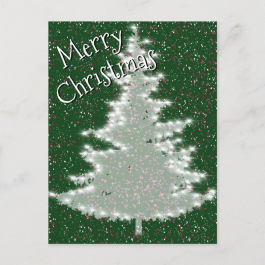 魅惑的な冬の輝くクリスマスツリー ポストカード (正面)