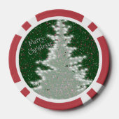 魅惑的な冬の輝くクリスマスツリー ポーカーチップ (裏面)