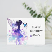 魅惑的な印刷可能なおとぎ話誕生日 カード (スタンド正面)