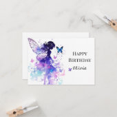 魅惑的な印刷可能なおとぎ話誕生日 カード (正面/裏面インサイチュ)