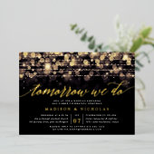 魅惑的な夕べ |リハーサルディナー 箔招待状 (立ち正面)