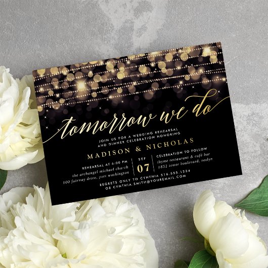 魅惑的な夕べ |リハーサルディナー 箔招待状