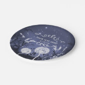 魅惑的な夕暮れの空の星と結婚葉 ペーパープレート (アングル)