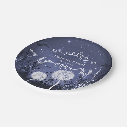 魅惑的な夕暮れの空の星と結婚葉 ペーパープレート (アングル)